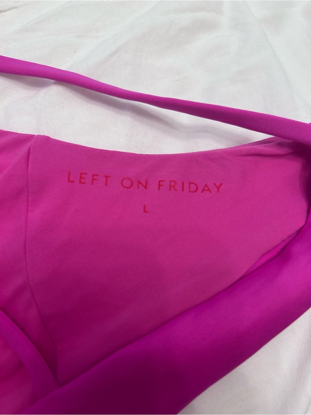 Left On Friday Sunday Bikini Top — Hot Pink - Picture 7 of 7